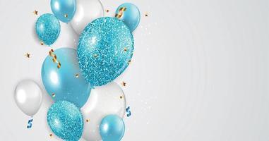 Brillant joyeux anniversaire ballons background vector illustration