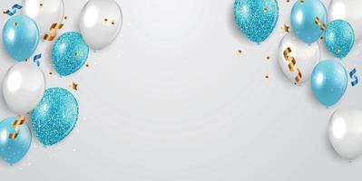 Brillant joyeux anniversaire ballons background vector illustration