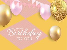 Brillant joyeux anniversaire ballons background vector illustration