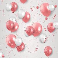 Brillant joyeux anniversaire ballons background vector illustration