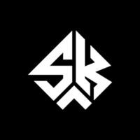 sk lettre logo conception sur noir Contexte. sk Créatif initiales lettre logo concept. sk lettre conception. vecteur