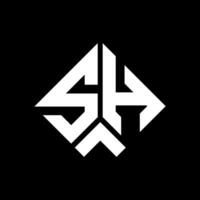 sh lettre logo conception sur noir Contexte. sh Créatif initiales lettre logo concept. sh lettre conception. vecteur