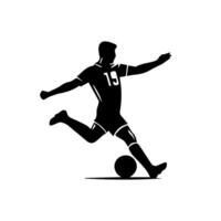 football Football joueur silhouette coupé contours.soccer Football joueur silhouette coupé grandes lignes. vecteur