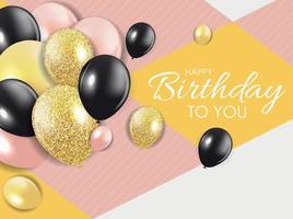 Brillant joyeux anniversaire ballons background vector illustration