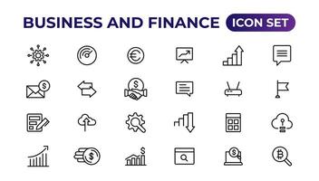 affaires et la finance icône ensemble. affaires et société vecteur icône.argent, investissement, travail en équipe, réunion, Partenariat, réunion, travail succès.