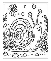 ai généré escargot coloration page pour des gamins vecteur