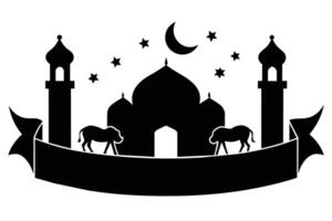 islamique fête eid Al adha illustration silhouette vecteur