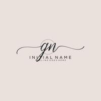 initiale gn féminin logo collections modèle. écriture logo de initiale signature, mariage, mode, bijoux, boutique, floral et botanique avec Créatif modèle pour tout entreprise ou entreprise. vecteur