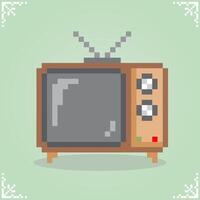 8 bit pixel art de classique télévision dans vecteur illustration pour rétro Jeux. ancien la télé pixel art.