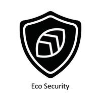 éco Sécurité vecteur solide icône conception illustration. la nature et écologie symbole sur blanc Contexte eps dix fichier