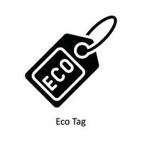 éco étiquette vecteur solide icône conception illustration. la nature et écologie symbole sur blanc Contexte eps dix fichier