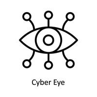 cyber œil vecteur contour icône conception illustration. cyber Sécurité symbole sur blanc Contexte eps dix fichier