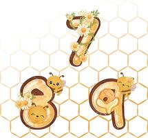 abeille Nombres illustration anniversaire clipart vecteur