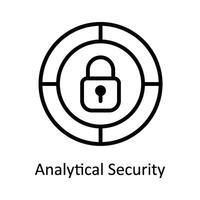 analytique Sécurité vecteur contour icône conception illustration. cyber Sécurité symbole sur blanc Contexte eps dix fichier