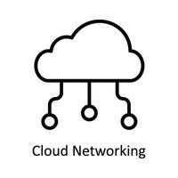 nuage la mise en réseau vecteur contour icône conception illustration. cyber Sécurité symbole sur blanc Contexte eps dix fichier