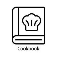 livre de recettes vecteur contour icône conception illustration. cuisine et Accueil symbole sur blanc Contexte eps dix fichier