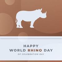 monde rhinocéros journée fête vecteur conception illustration pour arrière-plan, affiche, bannière, publicité, salutation carte