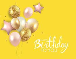 Brillant joyeux anniversaire ballons background vector illustration