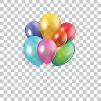 concept de joyeux anniversaire brillant avec des ballons isolés sur fond transparent. illustration vectorielle vecteur