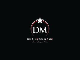initiale cercle dm logo icône, Créatif luxe étoile dm lettre logo image conception vecteur