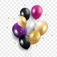 Brillant joyeux anniversaire ballons background vector illustration