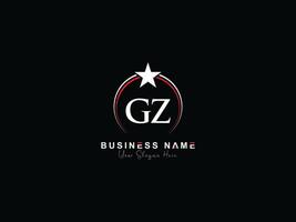minimal lettre gz logo étoile, prime luxe gz cercle logo icône vecteur