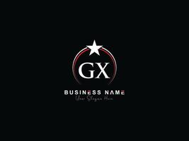 minimal lettre gx logo étoile, prime luxe gx cercle logo icône vecteur