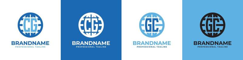 lettre cg et gc globe logo ensemble, adapté pour tout affaires avec cg ou gc initiales. vecteur