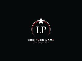 étoile cercle lp luxe logo, minimaliste lp logo lettre vecteur art