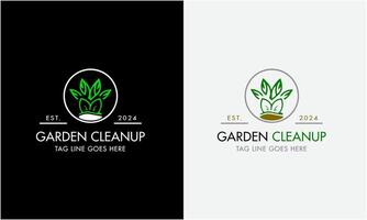 jardinier vert arbre feuille logo conception icône échantillon pelouse se soucier, agriculteur, pelouse un service vecteur