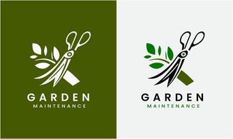 jardinier vert arbre feuille logo conception icône échantillon pelouse se soucier, agriculteur, pelouse un service vecteur