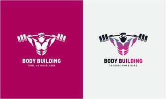 Créatif salle de sport, aptitude la musculation, logo icône goûter, sport homme concept illustration modèle vecteur