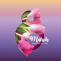 poster international happy women's day 8 mars carte de voeux floral vector illustration