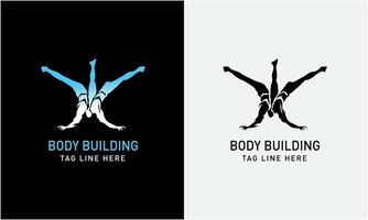 Créatif salle de sport, aptitude la musculation, logo icône goûter, sport homme concept illustration modèle vecteur