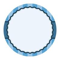 Facile bleu plaine rond cercle Contexte conception avec festonné bord et Bande ornement vecteur