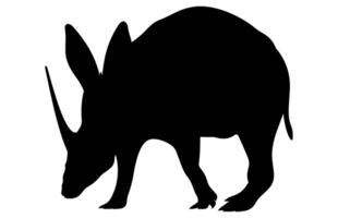 Aardvark silhouette , sauvage animal, Aardvark silhouette illustration isolé sur blanc Contexte. rare animaux. vecteur