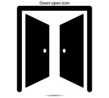 des portes ouvert icône vecteur