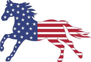 américain drapeau cheval conception graphique vecteur