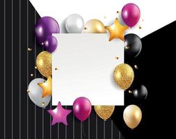 Brillant joyeux anniversaire ballons background vector illustration