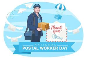 nationale postal ouvriers journée fête plat affiche. vecteur
