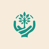 logo de main d'arbre vecteur