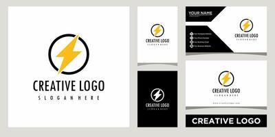 lumière boulon électrique icône logo conception modèle avec affaires carte conception vecteur