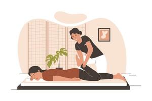 traditionnel thaïlandais massage thérapeute concept vecteur