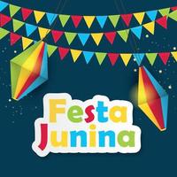 fond de festa junina. conception du festival de juin du brésil pour carte de voeux. illustration vectorielle vecteur