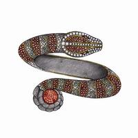 bijoux conception fantaisie serpent bracelet esquisser par main sur papier. vecteur