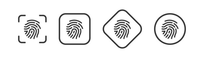 empreinte digitale icône. biométrique sécurité. analyse doigt imprimer. empreinte identification. vecteur