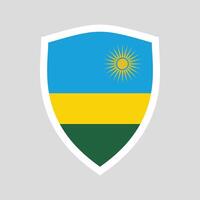 Rwanda drapeau dans bouclier forme Cadre vecteur