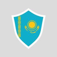 kazakhstan drapeau dans bouclier forme Cadre vecteur