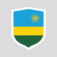 Rwanda drapeau dans bouclier forme Cadre vecteur