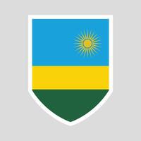 Rwanda drapeau dans bouclier forme Cadre vecteur